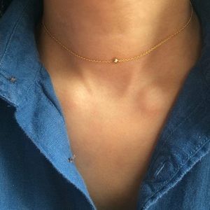 Mini bullet choker necklace in gold